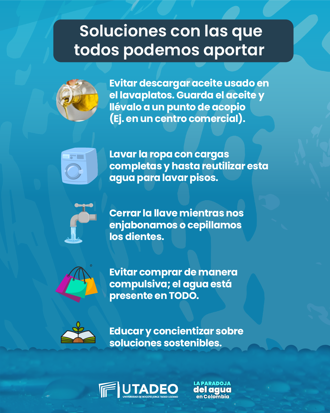 Infografía de tips para cuidar el agua 